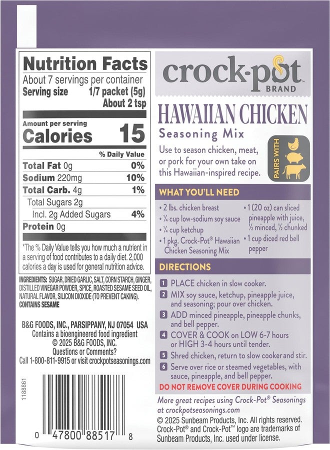 Crock-Pot Hawiian Chicken Seasoning Mix, 1.25 Ounce - Image 4