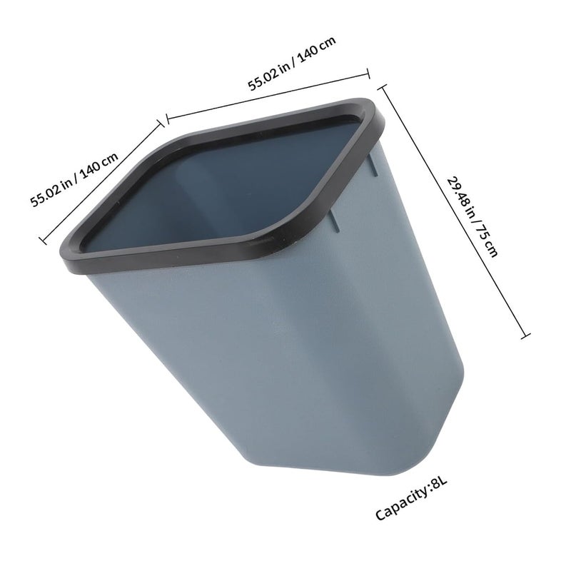 Small Plastic Trash Can 8l Fire-Resistant Square Wastebasket for Home and Office, Thickened Grey Garbage Bin Suitable for Bathroom and Hotel Use Random Color - Image 2