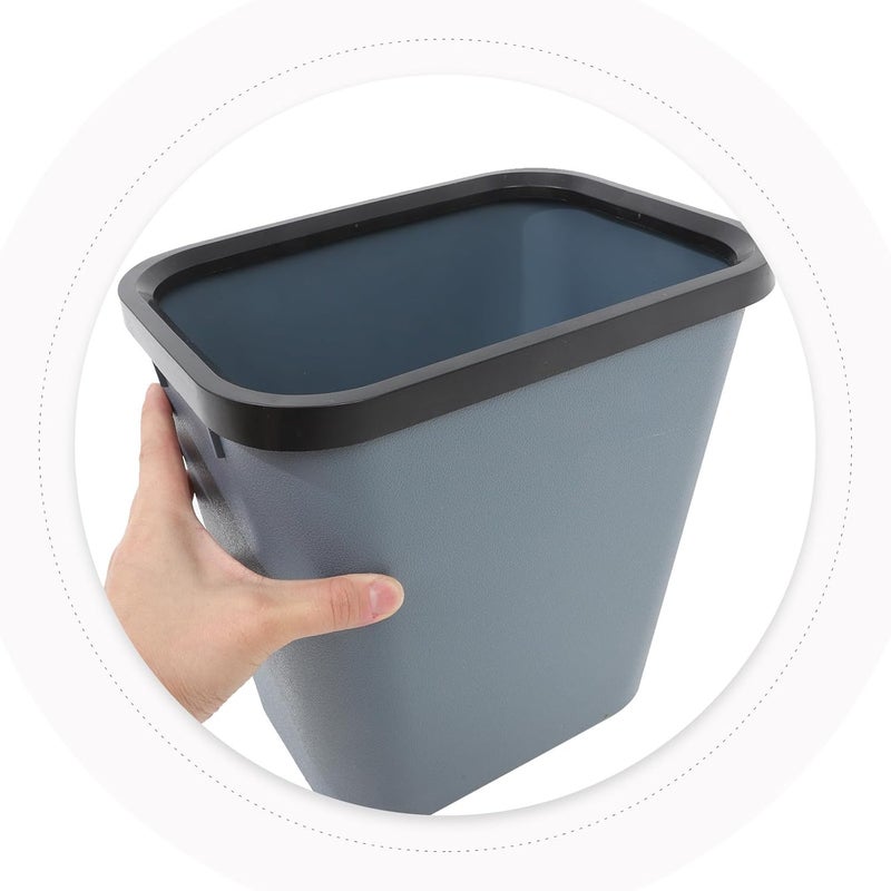 Small Plastic Trash Can 8l Fire-Resistant Square Wastebasket for Home and Office, Thickened Grey Garbage Bin Suitable for Bathroom and Hotel Use Random Color - Image 3