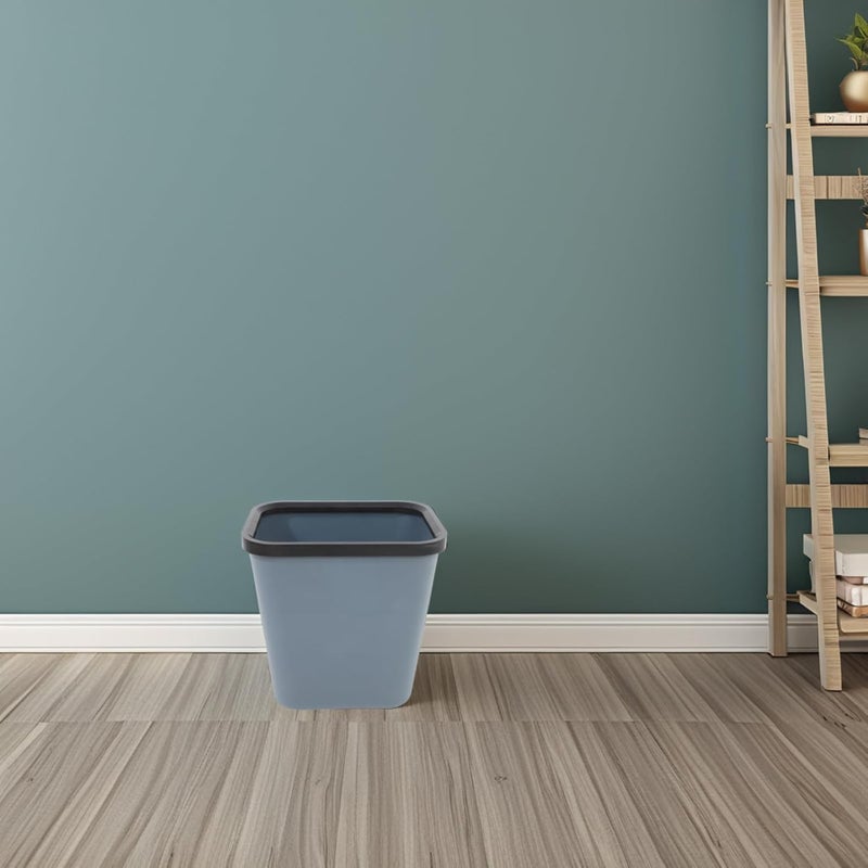 Small Plastic Trash Can 8l Fire-Resistant Square Wastebasket for Home and Office, Thickened Grey Garbage Bin Suitable for Bathroom and Hotel Use Random Color - Image 5
