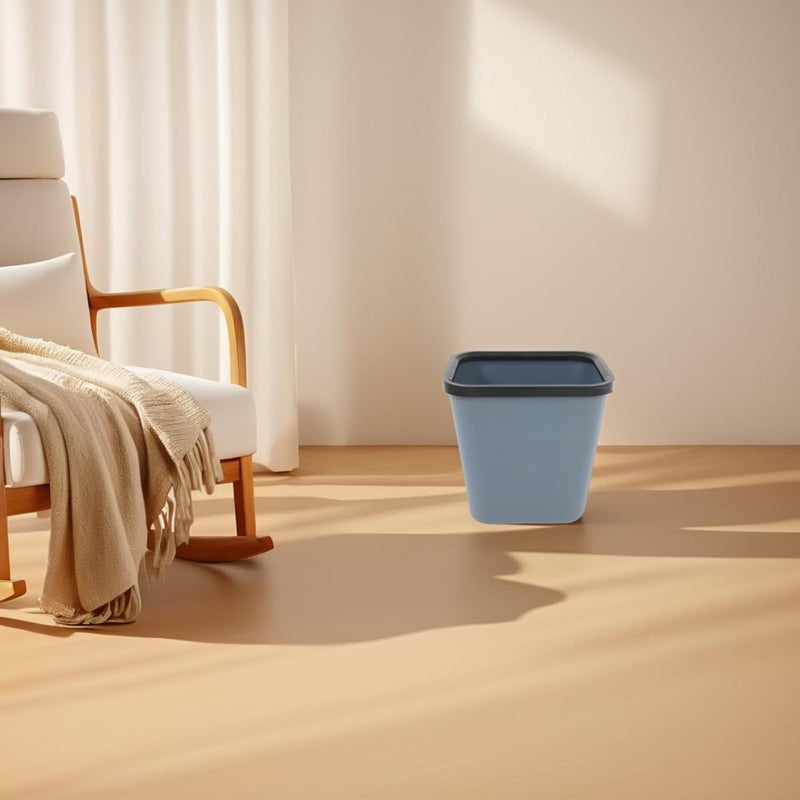 Small Plastic Trash Can 8l Fire-Resistant Square Wastebasket for Home and Office, Thickened Grey Garbage Bin Suitable for Bathroom and Hotel Use Random Color - Image 4