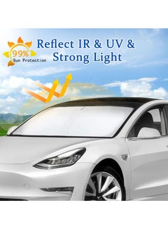 XiuWoo Windshield Car Sunshade, Reflective & Foldable Sun Cover, Blocks 99% of UV Rays, Car Window Shade Interior Accessory for Most Cars, SUVs, and Trucks  - Image 3