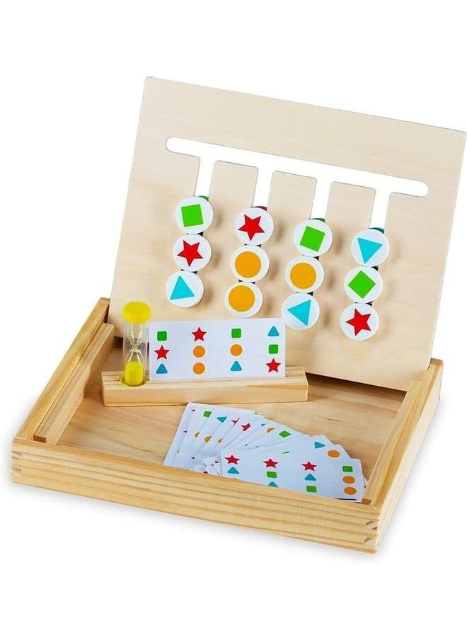 null - Generic Wooden Pattern Matching Game, Shapes and Colours, Educational Toy for Toddler, Little Kid - Image 1