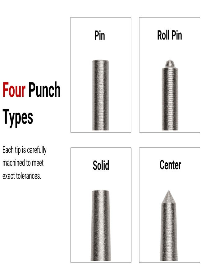 TEKTON Punch Set with Walnut Block (18-Piece) | 66564 | Made in USA - Image 2
