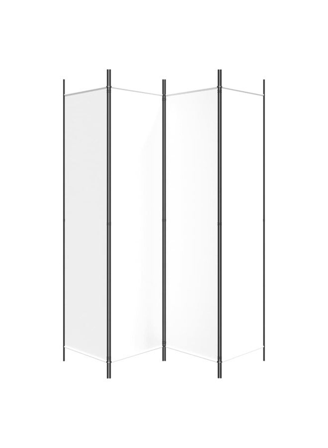 vidaxl 4-Panel Room Divider White 200x200 cm Fabric 350182 - Image 3