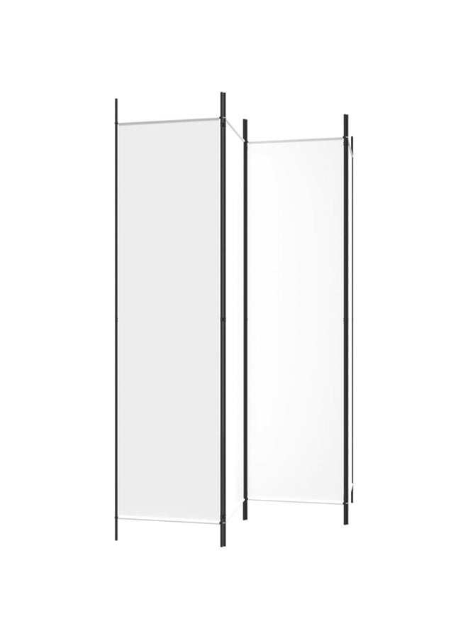 vidaxl 4-Panel Room Divider White 200x200 cm Fabric 350182 - Image 2