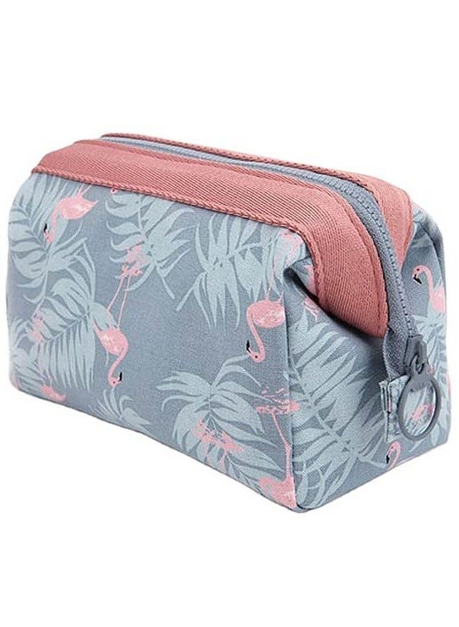 Trendegic Multifunction 4 Cms Printed Cosmetic Makeup Stationery Portable Vanity Jewelry Travel Pouch case Purse Organizer for Women and Girls (Grey - Image 1