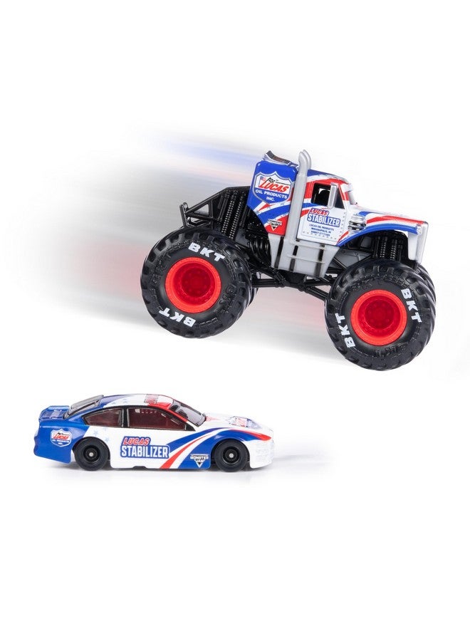 سبن ماستر شاحنة سباق ومثبت لوكاس مونستر وسيارة سباق 1/64 - Image 2