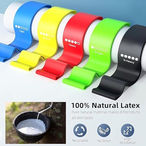 CLAPONE Pack of 5 Resistance Bands Mini Loop Set Hip Band/Toning Exercise Band for Gym Booty Belt/Latex/Thera Band/Theraband for Fitness/Exercise Bands for Gym Home & Yoga Multicolor - Image 3