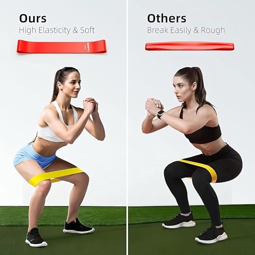 CLAPONE Pack of 5 Resistance Bands Mini Loop Set Hip Band/Toning Exercise Band for Gym Booty Belt/Latex/Thera Band/Theraband for Fitness/Exercise Bands for Gym Home & Yoga Multicolor - Image 5