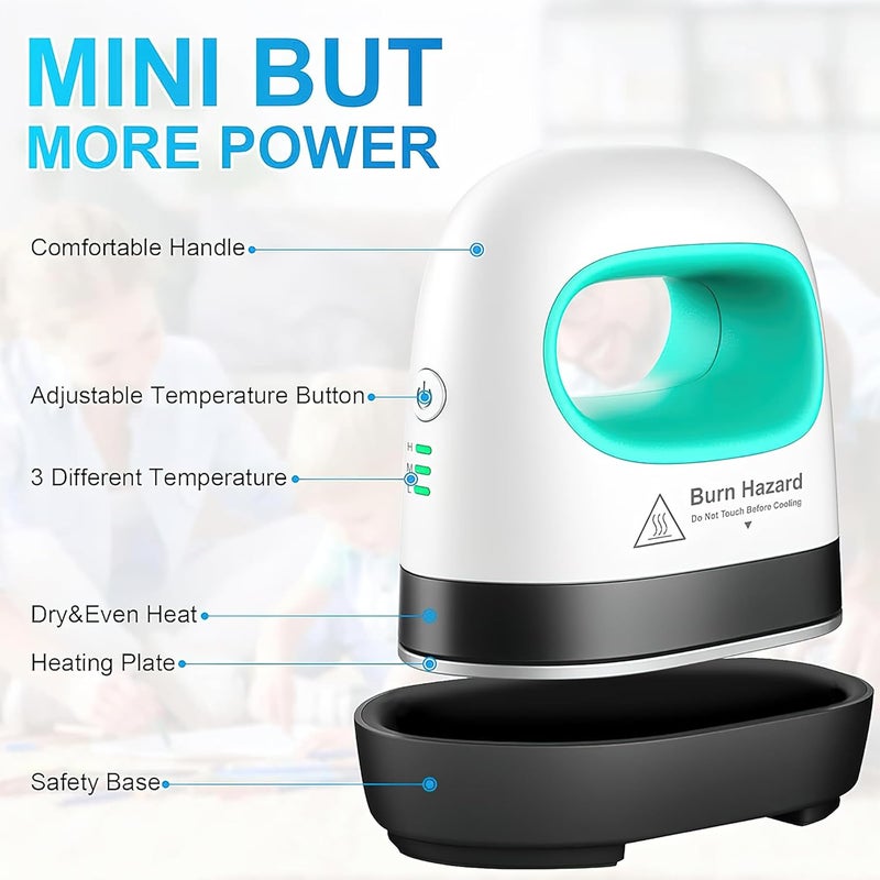 ARKZO Heat Press Machine Mini Heat Press - Portable Hot Press for T-Shirts, Hats, Cap, Pillows, Shoes, Bags, HTV Vinyl Heating Transfer Projects - Ideal for Small Printing Tasks and DIY Crafts - Image 2