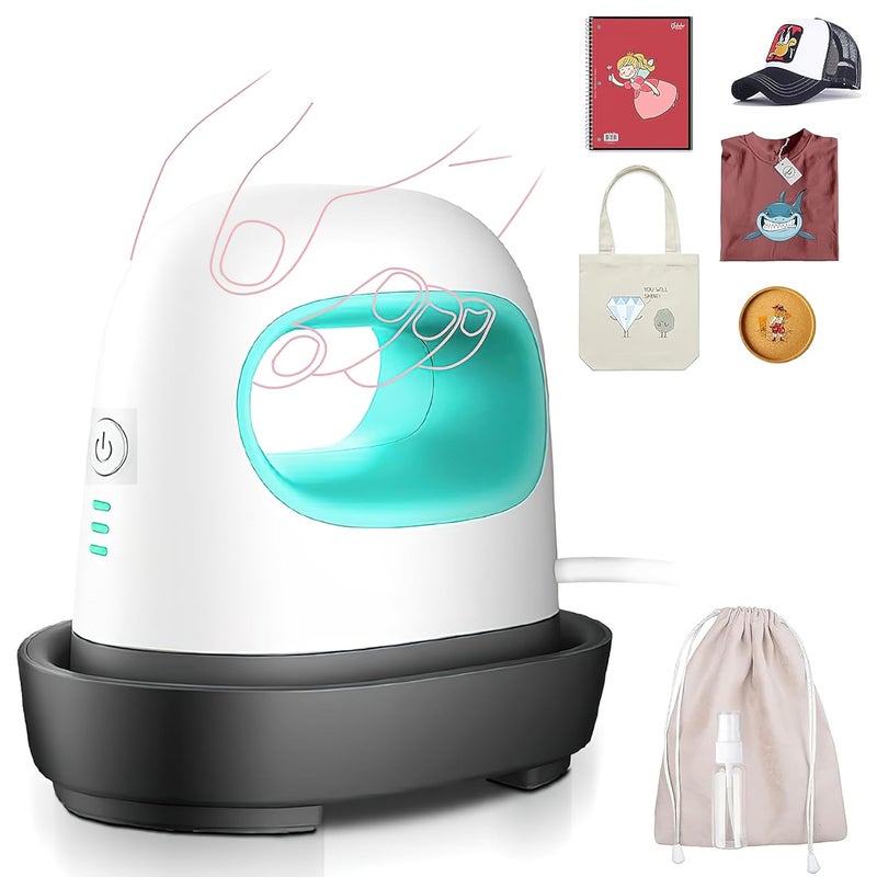 ARKZO Heat Press Machine Mini Heat Press - Portable Hot Press for T-Shirts, Hats, Cap, Pillows, Shoes, Bags, HTV Vinyl Heating Transfer Projects - Ideal for Small Printing Tasks and DIY Crafts - Image 1