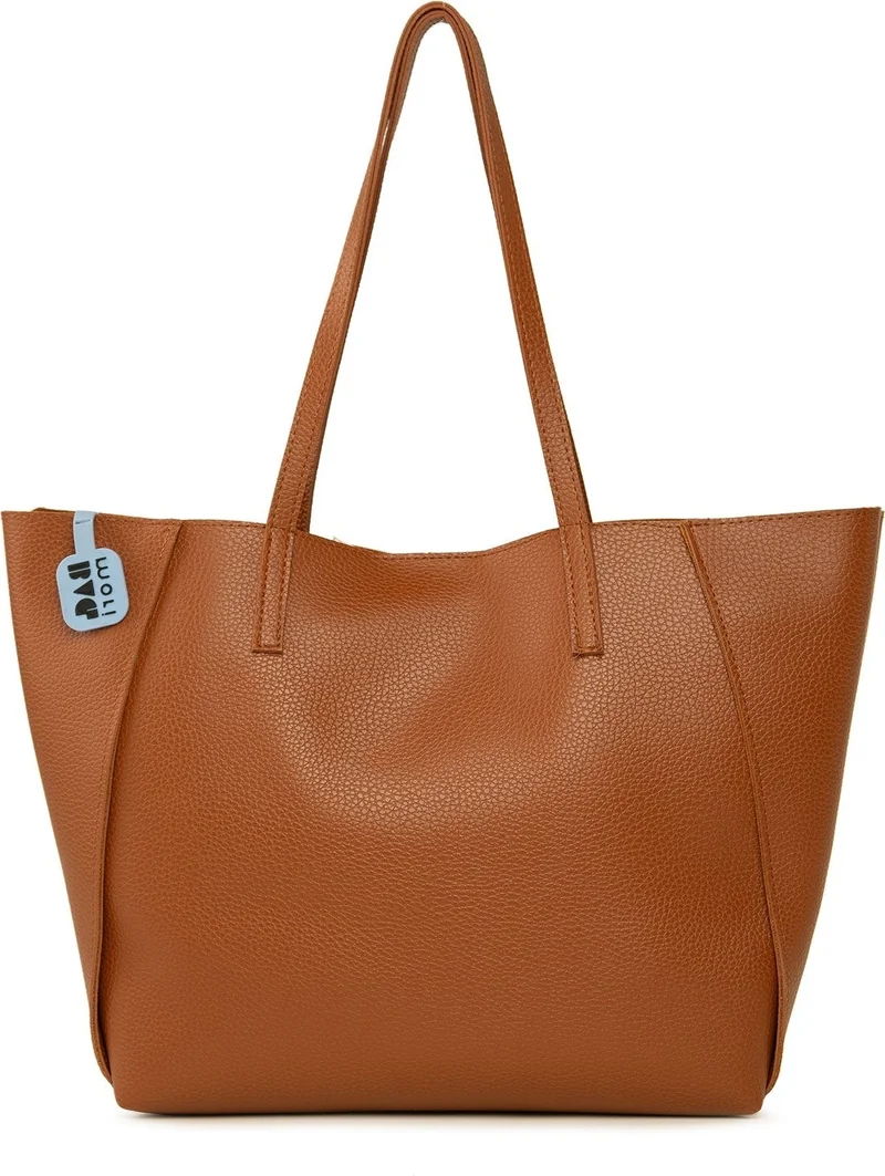 باجموري Brown Side Piece Three Compartment Large Tote Bag