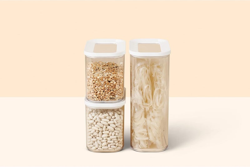 Mepal Food Storage Container 3-Piece Set - Food Containers - Kitchen Container & Organizer - Stackable & Airtight Food Storage Container - 1x 2000 ml & 2x 1000 ml - White - Image 2