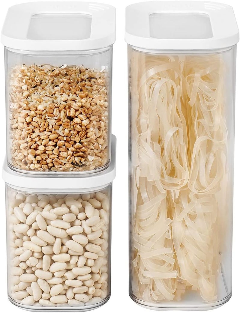 Mepal Food Storage Container 3-Piece Set - Food Containers - Kitchen Container & Organizer - Stackable & Airtight Food Storage Container - 1x 2000 ml & 2x 1000 ml - White - Image 1