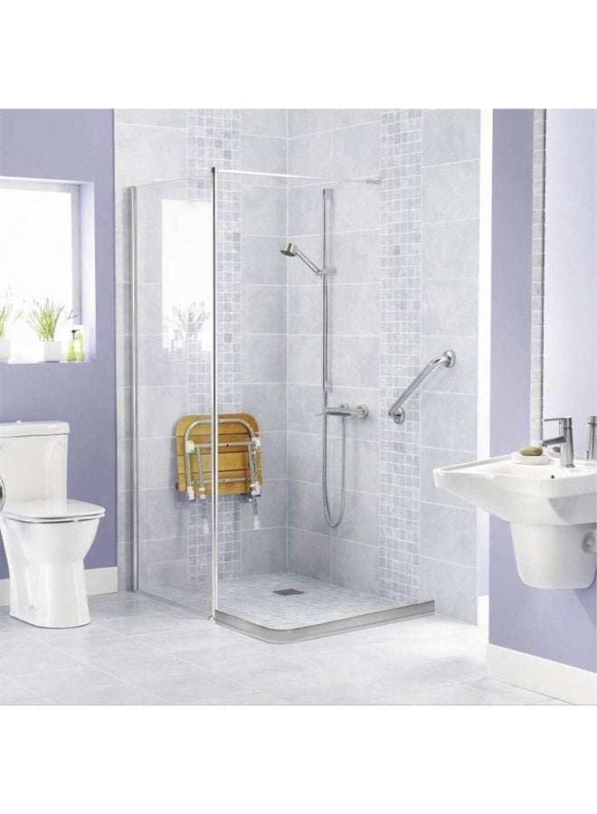 أيكين حاجز مائي قابل للطي بطول متر واحد، حاجز دش ذاتي اللصق، سدادة حمام ومطبخ، نظام احتجاز منزلي، شريط مانع تسرب تدفق مقاوم للماء (شفاف) - Image 4