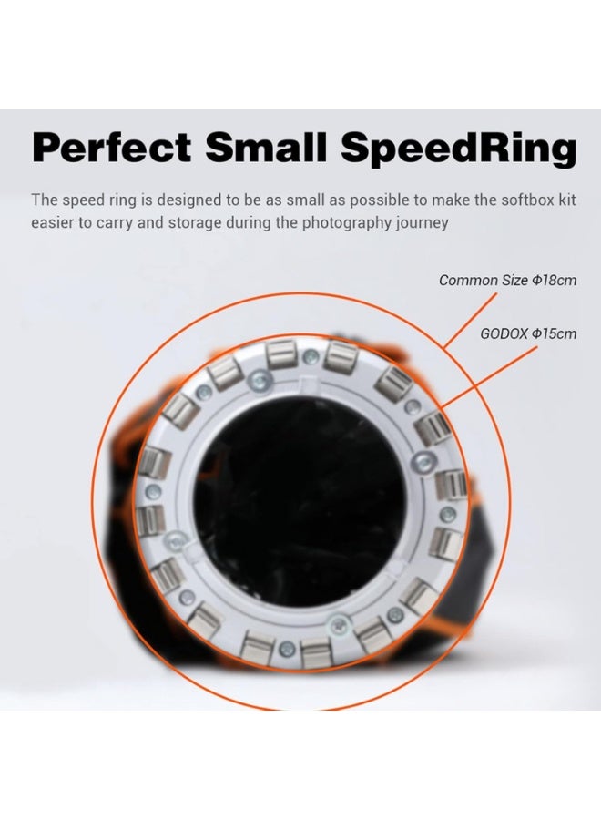 GODOX QR-P90 35.4 Inch/90CM Parabolic Softbox, Bowens Mount Soft Boxes, Quick Release Parabolic Softbox, with Front & Inner Diffuser for SL-60W AD600BM VL150 UL150 SL150II Amaran 100X 200D 200X w/Grid - Image 2