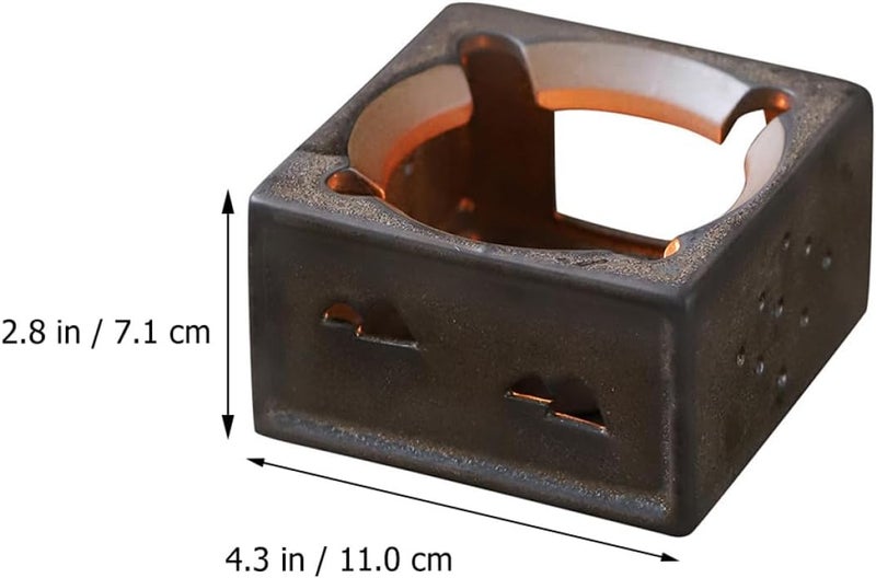 Longevity upgraded craftsmanship SEWACC Vintage Ceramic Teapot Warmer Stove Household Tea Pot Warming Stove Retro Tea Heater for Kitchen Use Without Candle Protective coating - Image 2