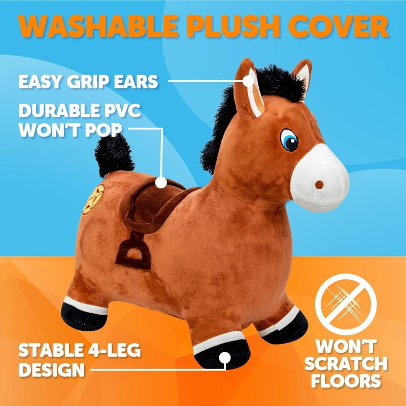 WADDLE Inflatable Animal Hopper - Kids, Toddler Toys, Bouncy Animal Hopper, Hopping Plush Toy, Indoor and Outdoor, Pump Included, Riding Toys for Boys and Girls Ages 2 and Up - Image 5