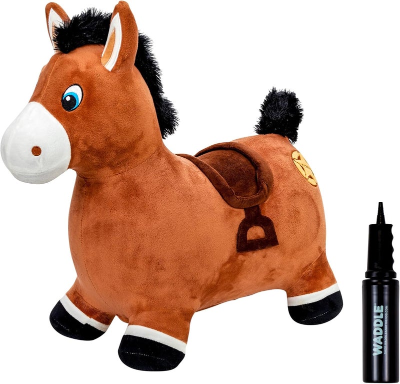 WADDLE Inflatable Animal Hopper - Kids, Toddler Toys, Bouncy Animal Hopper, Hopping Plush Toy, Indoor and Outdoor, Pump Included, Riding Toys for Boys and Girls Ages 2 and Up - Image 1