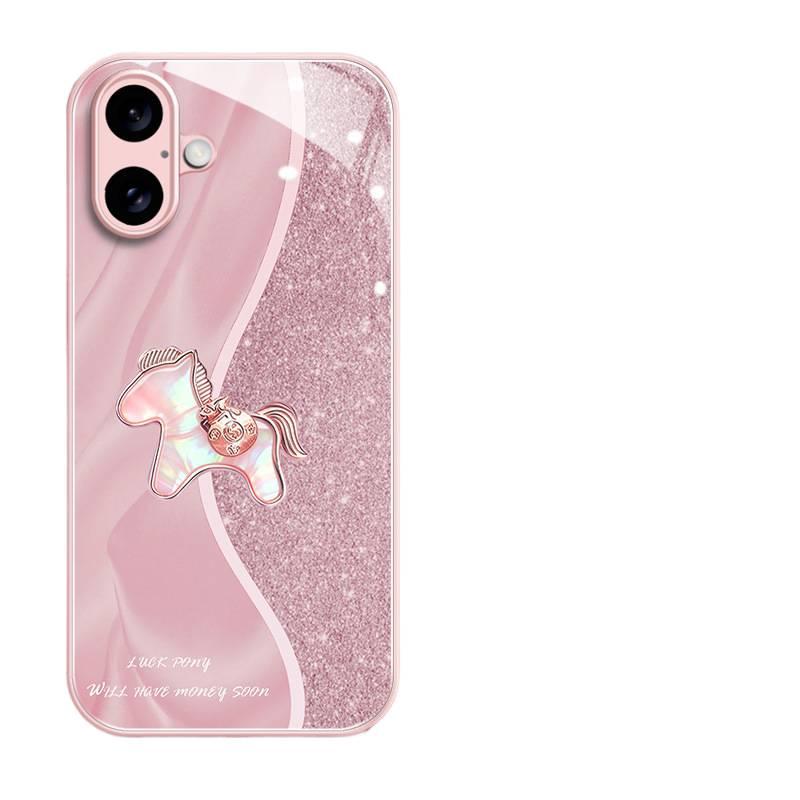 BB غطاء واقي بTPU لـ iPhone 17 / 17 Air / 17 Pro / 17 Pro Max مع مقاوم للصدمات وحماية من السقوط مع مقاوم للصدمات مع تغطية كاملة مع نقشة حصان صغير باللون حبل تعليق من مادة TPU - Image 3