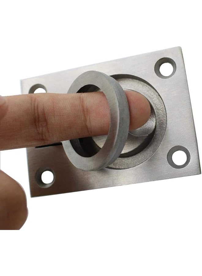 promass 2 Pack Ring Flush Pull Handles Stainless Steel Boat Hatch Latch Cabinet Hidden Recessed Furniture Handle Mount Lifting Ring Marine Yacht Drawer Door Handle - Image 3