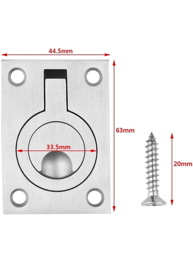 promass 2 Pack Ring Flush Pull Handles Stainless Steel Boat Hatch Latch Cabinet Hidden Recessed Furniture Handle Mount Lifting Ring Marine Yacht Drawer Door Handle - Image 2