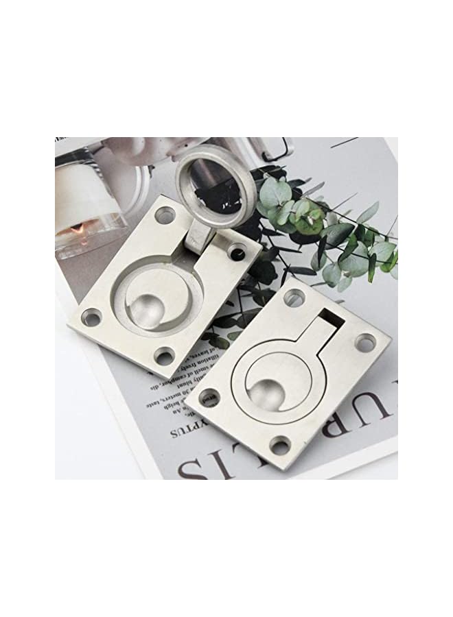 promass 2 Pack Ring Flush Pull Handles Stainless Steel Boat Hatch Latch Cabinet Hidden Recessed Furniture Handle Mount Lifting Ring Marine Yacht Drawer Door Handle - Image 5