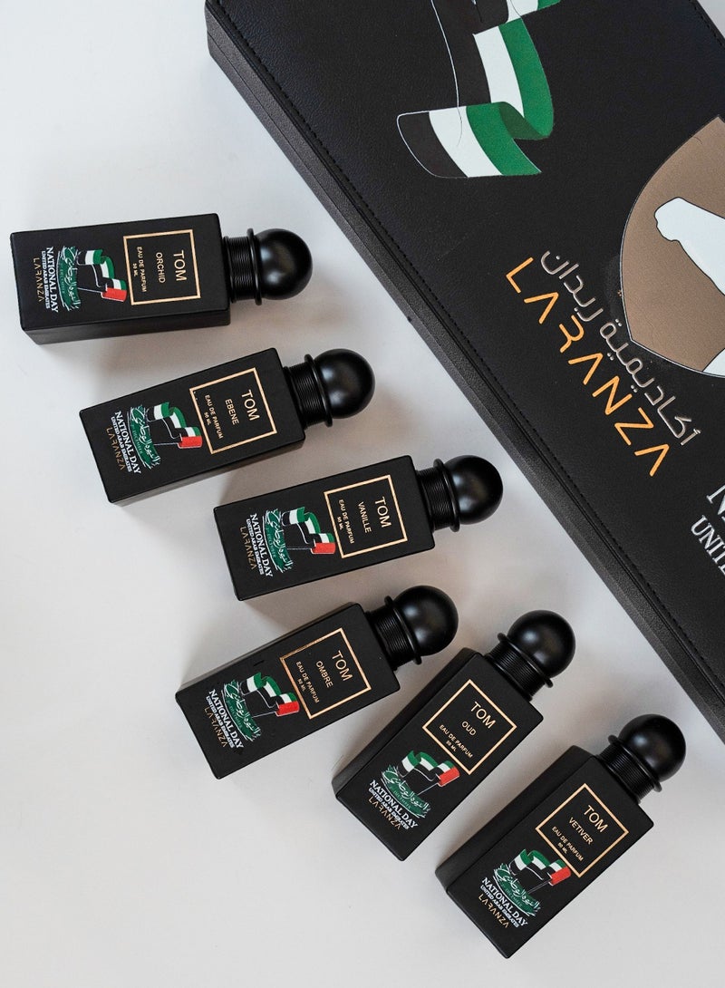 Laranza Luxury Perfume Gift Set – 6 x 50ml | UAE National Day Edition |  Long Lasting Unisex Perfume Oud & Musk Scents | Arabic Perfume Gift Box - Image 1
