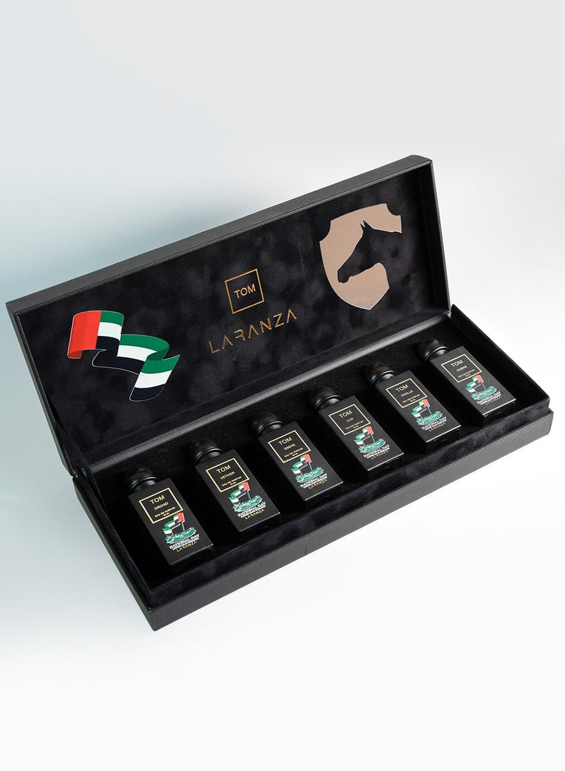 Laranza Luxury Perfume Gift Set – 6 x 50ml | UAE National Day Edition |  Long Lasting Unisex Perfume Oud & Musk Scents | Arabic Perfume Gift Box - Image 5