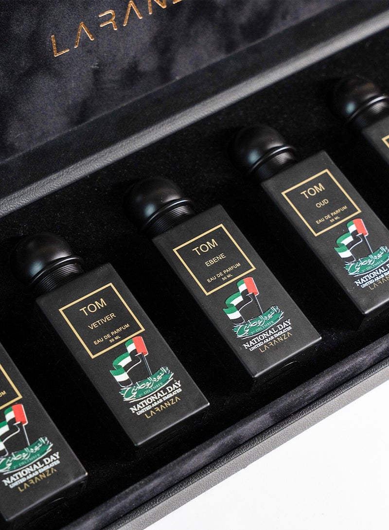 Laranza Luxury Perfume Gift Set – 6 x 50ml | UAE National Day Edition |  Long Lasting Unisex Perfume Oud & Musk Scents | Arabic Perfume Gift Box - Image 4