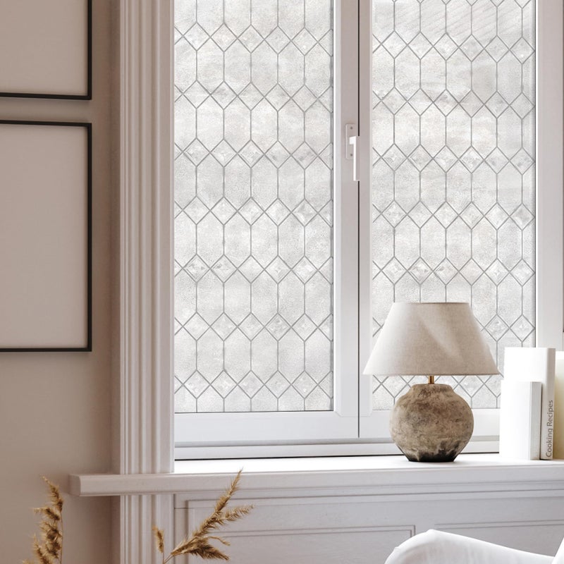Artscape Old English 24 x 36 Inch Window Film, Made in USA â€“ Provides Privacy, Non-Adhesive, Textured Leaded Glass Pattern, UV Protection, Easy to Apply and Removable - Image 1