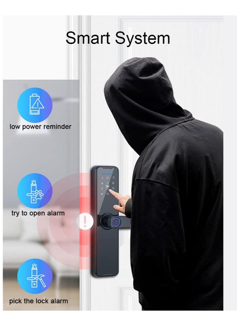 Generic - Smart Door Lock, Fingerprint Smart Door Lock, Electronic Deadbolt with 4 Ways Password, TUYA Control, Fingerprint and Key - Image 1