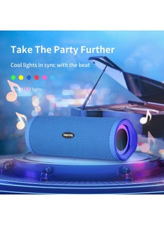 HEYSONG Portable Bluetooth Speaker Waterproof Wireless Shower Outdoor Speakers Ipx7 Floating 5000Mah Tf Card Good Bass Loud Sound For Beach Pool Kayak Accessories Gifts For Men Women Blue  - Image 5
