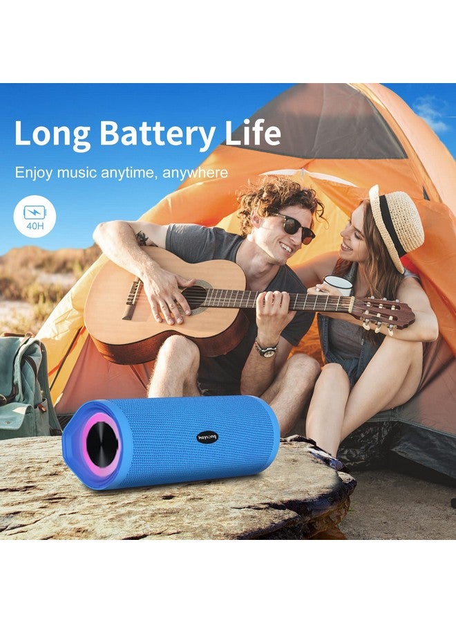 HEYSONG Portable Bluetooth Speaker Waterproof Wireless Shower Outdoor Speakers Ipx7 Floating 5000Mah Tf Card Good Bass Loud Sound For Beach Pool Kayak Accessories Gifts For Men Women Blue - Image 4