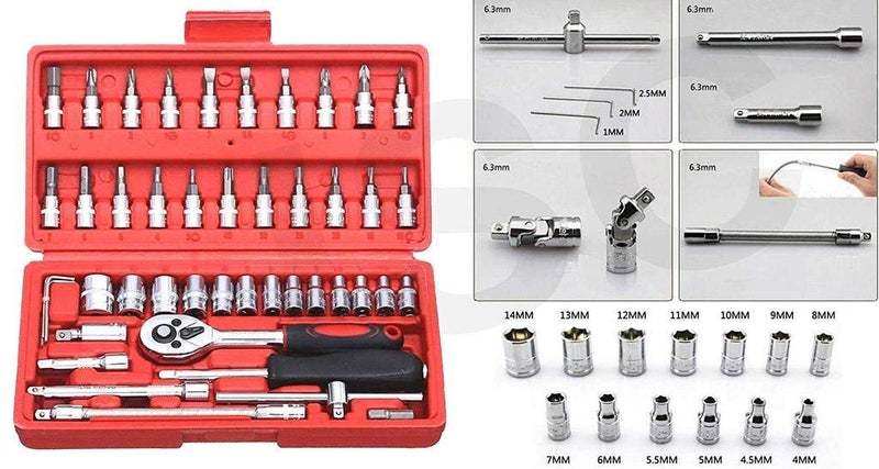 Generic Force 2462 14 Inch Socket Combination Set Diy Repair Tool Kit 46Pieces  - Image 4