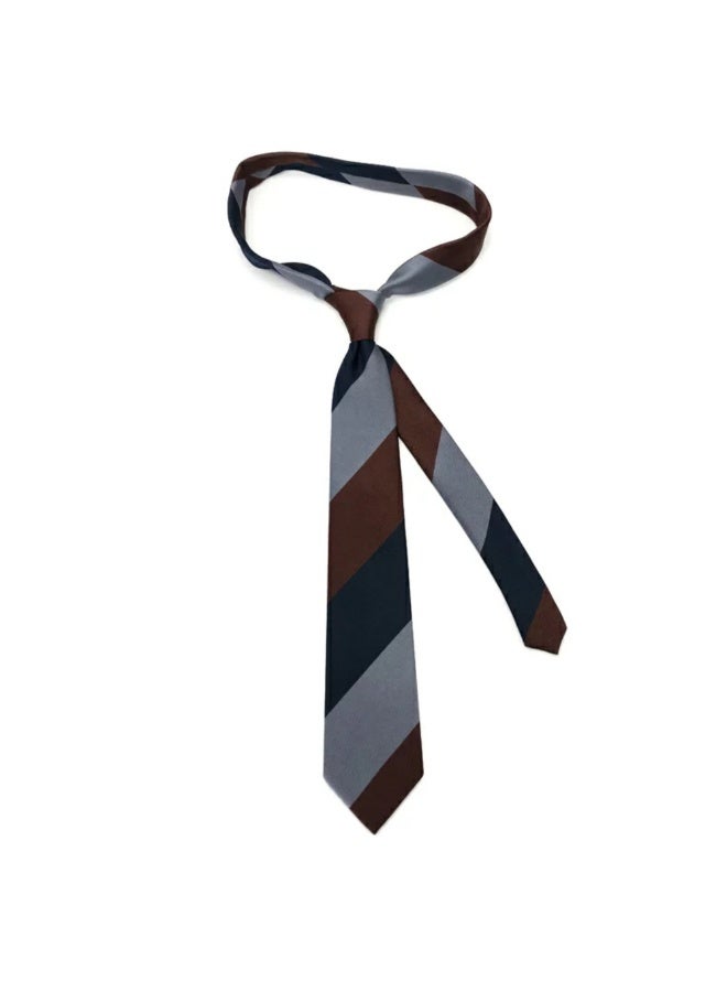 Zoferno Classico Men’s Striped (Rep) Tie – 8 cm Wide Formal Necktie – Microfiber Silk-Feel Business Tie with Luxury Gift Box (Brown/Grey/Navy) - Image 3