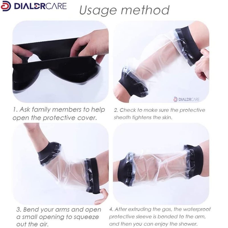 DIALDRCARE Plastic Adult Waterproof Seal Cast Cover Reusable Dressing Bandages Dry Protector For Shower Bath (Elbow Cast Protector, Fracture) - Image 4