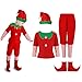 Geyoga Kids Christmas Elf Costume Outfits Include Hat Shoes and Other Accessories for Toddler Xmas CosplayRedExtra Small - Image 2