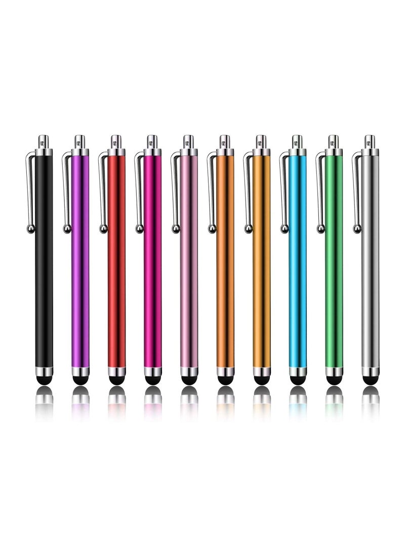 Generic - Stylus Pen 10-Pieces Long Styli Metal Touch Screen Pencil for iPhone 13 12 PRO Max 11 PRO Max SE2 X XS MAX 8 Plus 7 Plus ipad iPod Samsung S5 S6 S7 Edge S8 Plus Note Android Kindle Tablet PC 10 Colors - Image 1