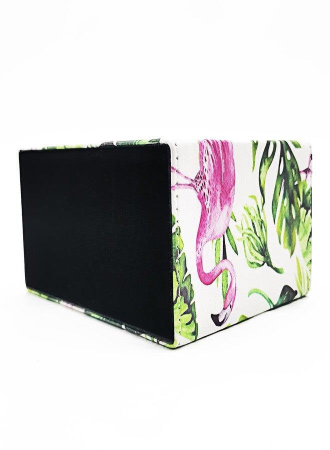 Scakbyer Pen Holder, Rectangle Vintage Pencil Holder with 2 Compartments, PU Leather Art Remote Control Holder Organizer Storage for Desk Accessory (Flamingo) - Image 5