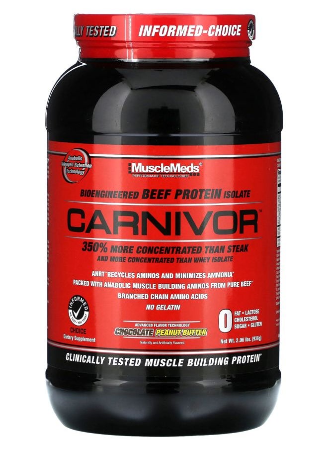 MUSCLEMEDS Carnivor Bioengineered Beef Protein Isolate Chocolate Peanut Butter 2.06 lbs (938 g) 