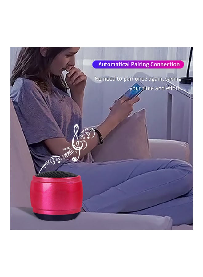 NIBEMINENT Bluetooth Speaker With TF Card Slot Pink - Image 3
