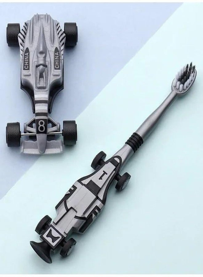 VAJASIL Kids Toothbrush with Car shape Car Design for little Boys or Girls, Gentle on Gums Ultra-Soft Car-Themed Toothbrushes - Image 3