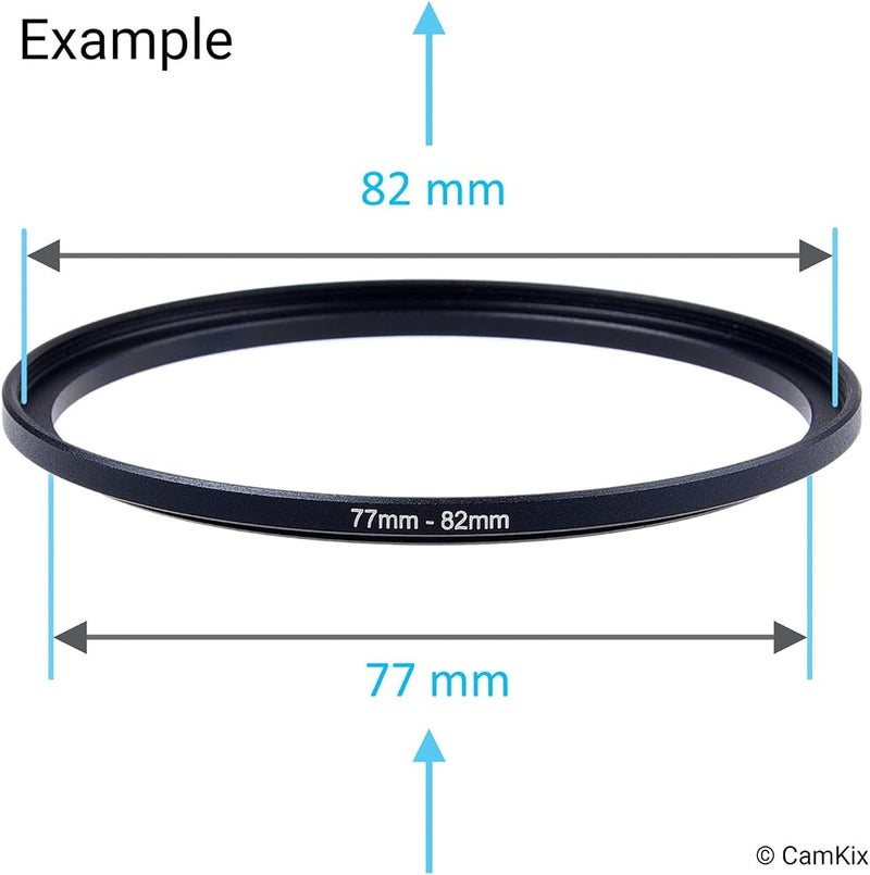 CamKix Step Up Lens Filter Adapter Rings - Set of 9 - Allows You to Fit Larger Size Lens Filters on a Lens with a Smaller Diameter - Sizes: 37-49, 49-52, 52-55, 55-58, 58-62, 62-67, 67-72, 72-77, 77-82 mm - Image 3