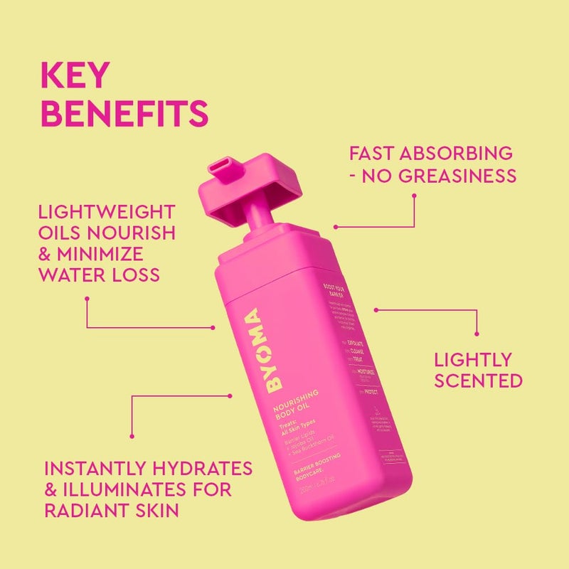 BYOMA Nourishing Body Oil - For All Skin Types - Lightweight, Fast-Absorbing Body Oil with Jojoba & Seabuckthorn - Hydrates, Brightens & Restores Skin Barrier - 6.76 fl oz - Image 3