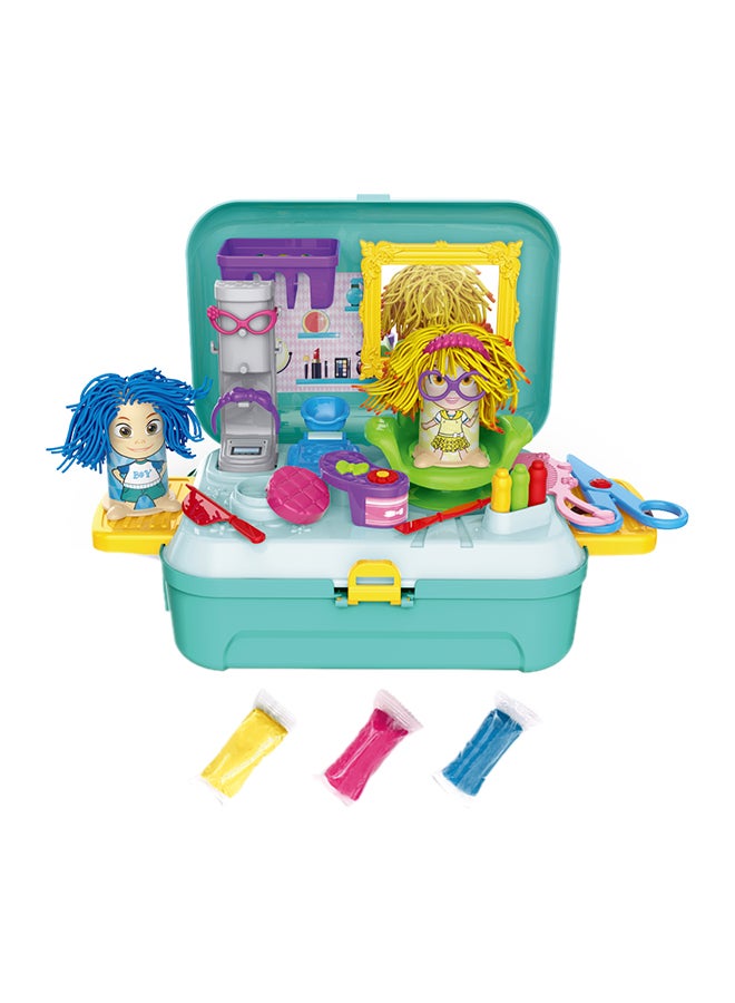 Little Story 30-Piece Role Play Beautician/Make Up Box With Dough Backpack - Green  - Image 1