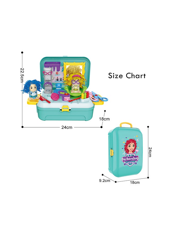 Little Story 30-Piece Role Play Beautician/Make Up Box With Dough Backpack - Green  - Image 4