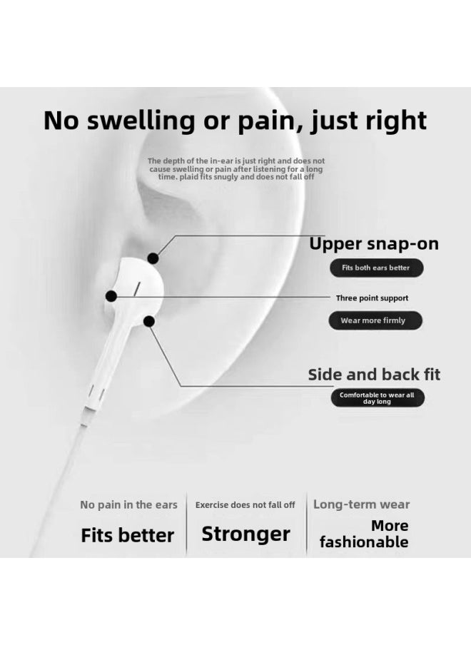 Generic - Lighting Apple Plug Wired Headset White Half In-Ear-Color:Bluetooth Connection Required With Apple Wired Headphones - Image 1