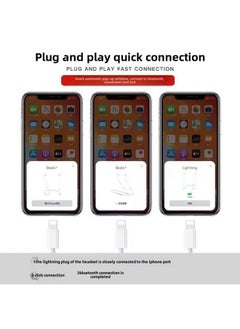 Lighting Apple Plug Wired Headset White Half In-Ear-Color:Bluetooth Connection Required With Apple Wired Headphones